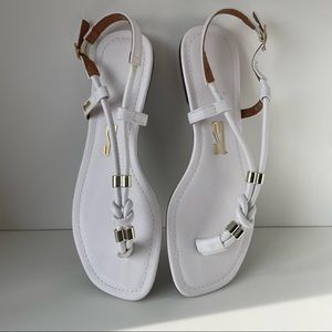 Leather white flats. *BRAND NEW*